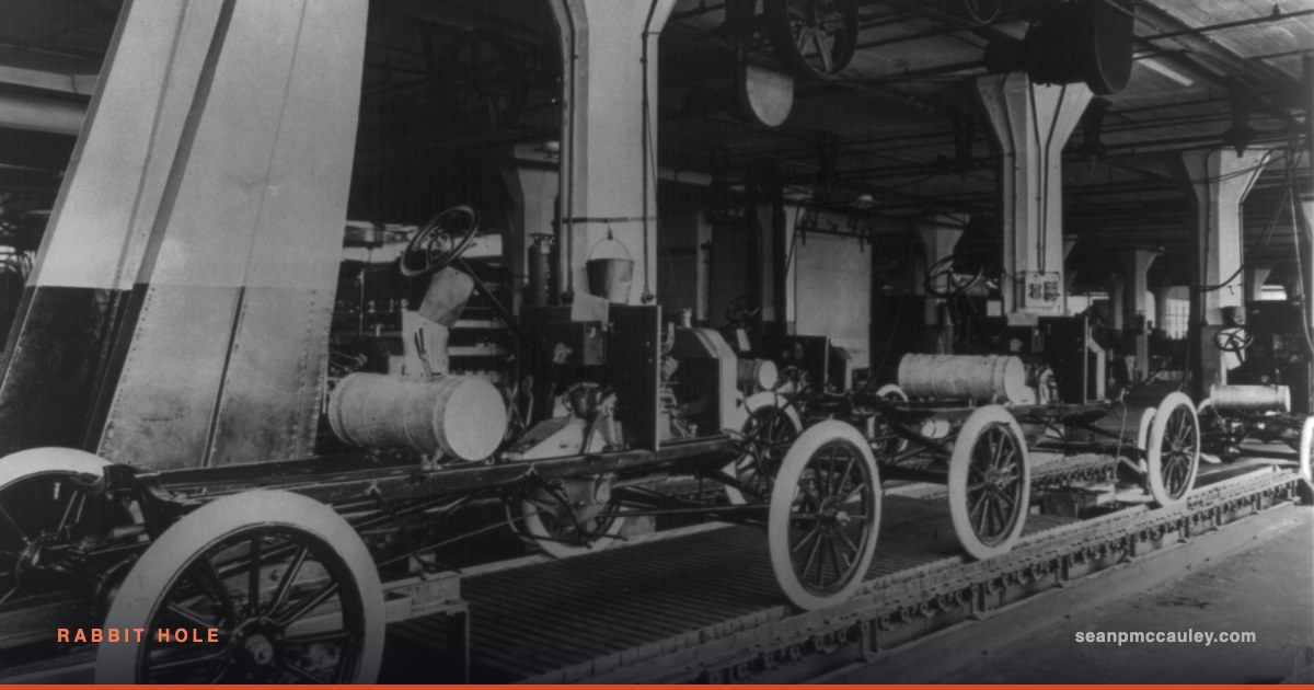 Ford assembly line at Highland Park, 1913